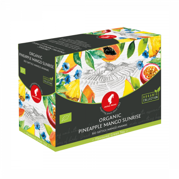 Julius Meinl Tee BIO Ananas-Mango Big Bag (1 Beutel für ca. 1 lt. Wasser), Grüner Tee, 20 Teebeutel im Kuvert